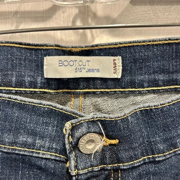Levi's 515 Jeans Womens 14 L/C Bootcut Darkwash Stretch Denim Blue Stretch Jeans - Picture 3 of 7